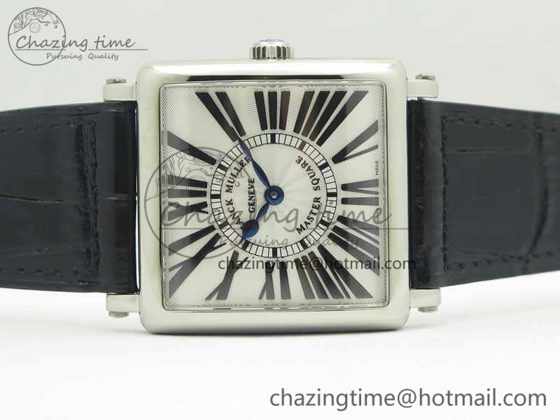 Master Square SS Ladies GF 1:1 Best Edition White Dial On Leather Strap Swiss Quartz