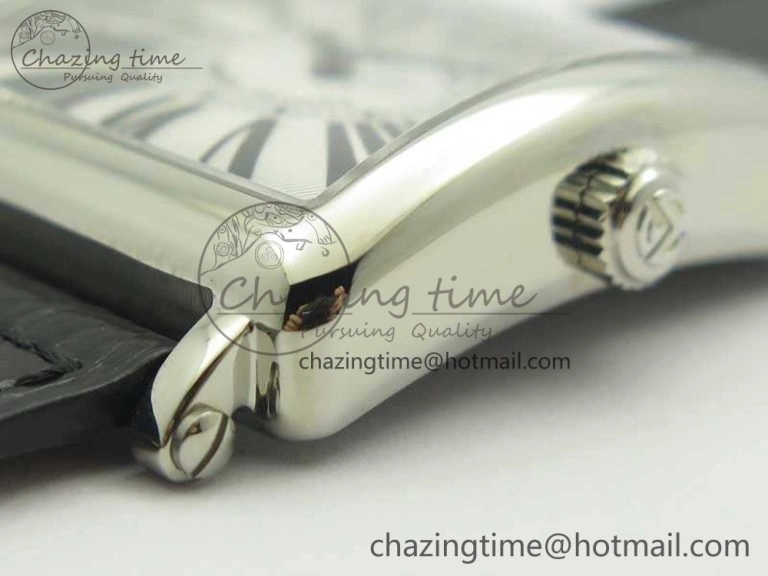 Master Square SS Ladies GF 1:1 Best Edition White Dial On Leather Strap Swiss Quartz