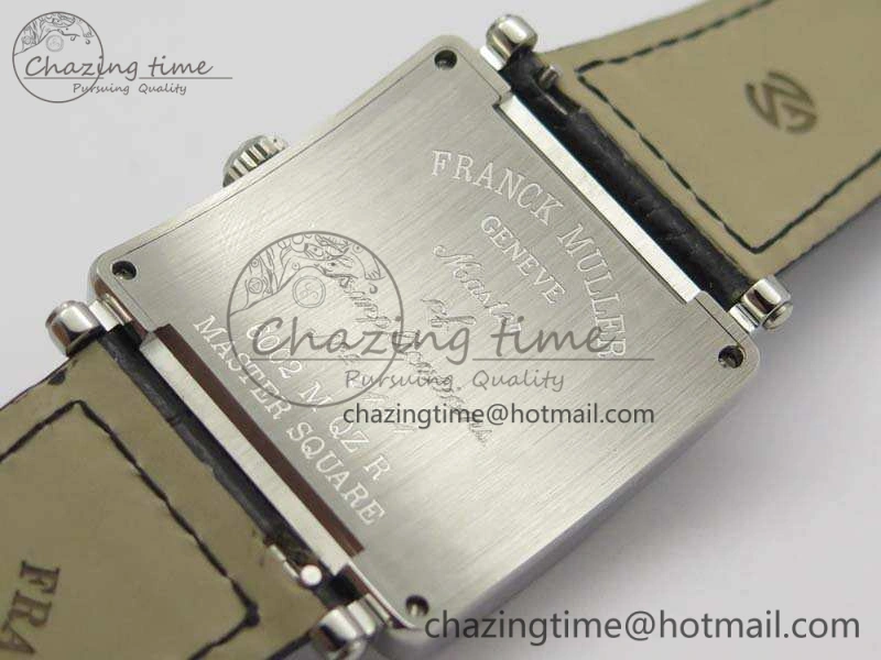 Master Square SS Ladies GF 1:1 Best Edition White Textured Dial On Black Leather Strap Swiss Quartz