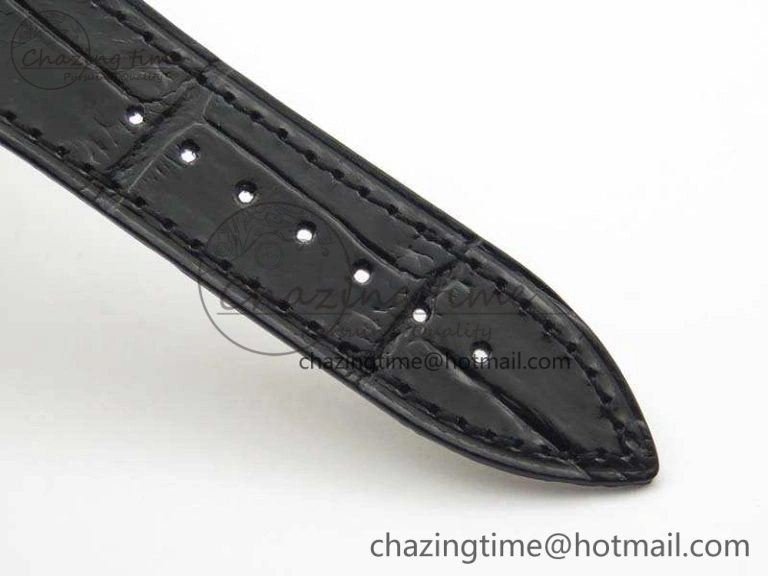 Master Square SS Ladies GF 1:1 Best Edition White Textured Dial On Black Leather Strap Swiss Quartz