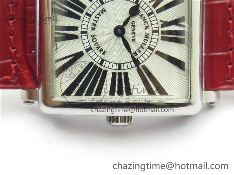 Master Square SS Ladies ZF 1:1 Best Edition White Black Roman Dial on Red Leather Strap Ronda Quartz