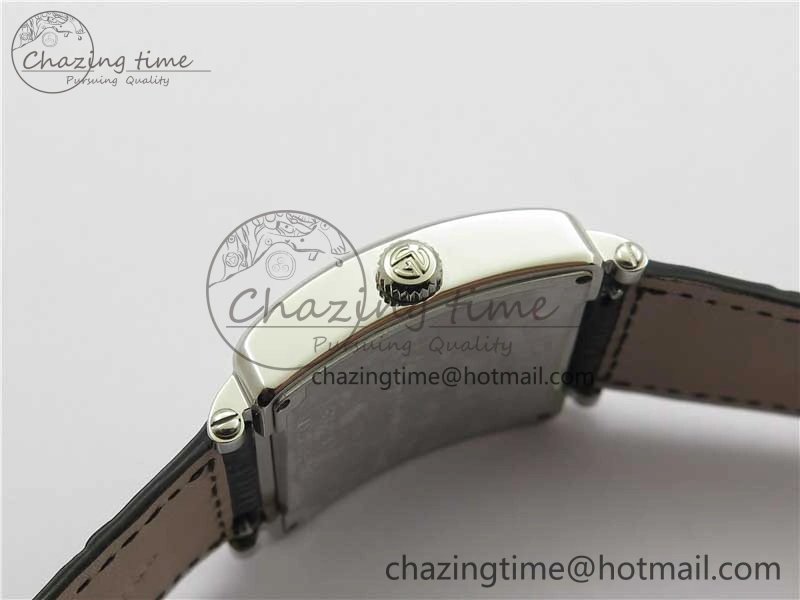 Master Square SS Ladies ZF 1:1 Best Edition White Colorful Arabic Dial on Black Leather Strap Ronda Quartz