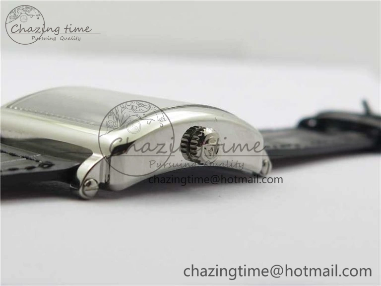 Master Square SS Ladies ZF 1:1 Best Edition White Colorful Roman Dial on Black Leather Strap Ronda Quartz