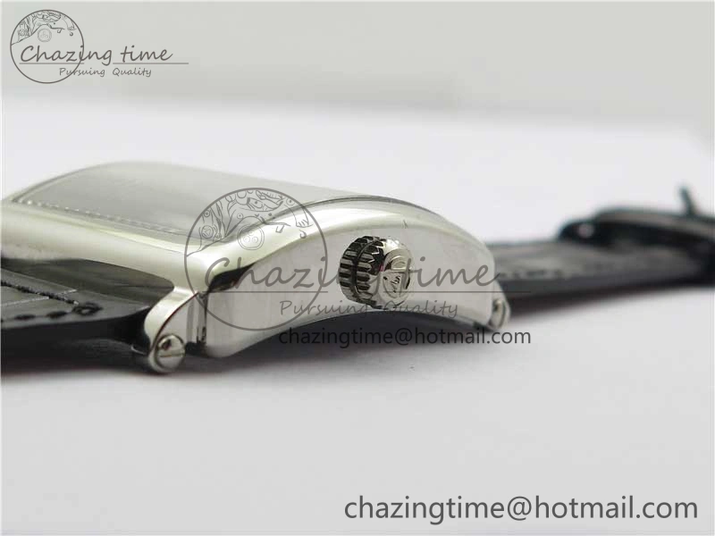 Master Square SS Ladies ZF 1:1 Best Edition White Colorful Roman Dial on Black Leather Strap Ronda Quartz