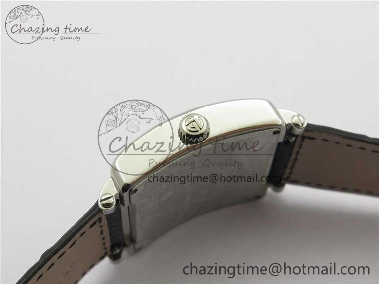 Master Square SS Ladies ZF 1:1 Best Edition White Colorful Roman Dial on Black Leather Strap Ronda Quartz