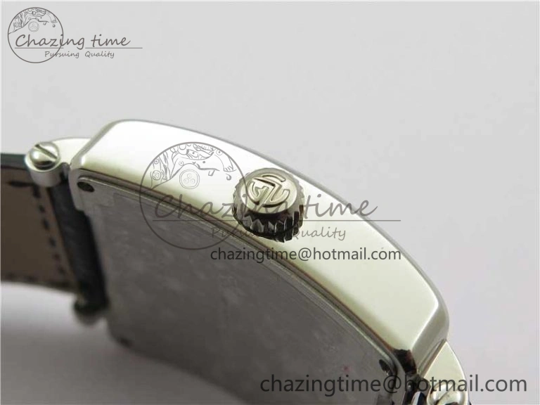 Master Square SS Ladies ZF 1:1 Best Edition White Colorful Roman Dial on Black Leather Strap Ronda Quartz