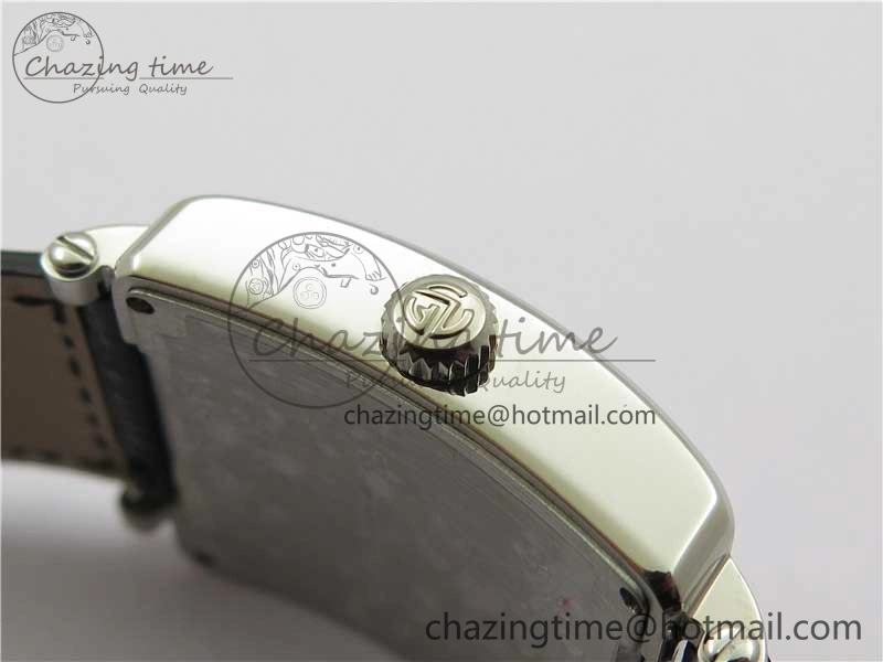 Master Square SS Ladies ZF 1:1 Best Edition White Colorful Roman Dial on Black Leather Strap Ronda Quartz