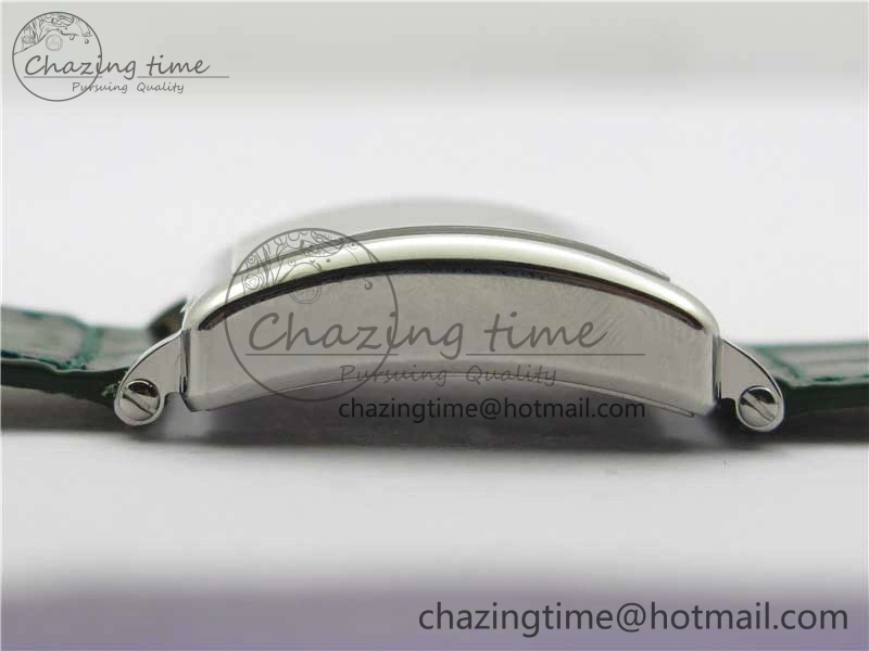Master Square SS Ladies ZF 1:1 Best Edition White Colorful Roman Dial on Green Leather Strap Ronda Quartz