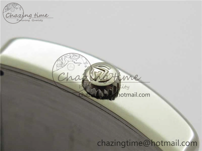 Master Square SS Ladies ZF 1:1 Best Edition White Colorful Roman Dial on Green Leather Strap Ronda Quartz