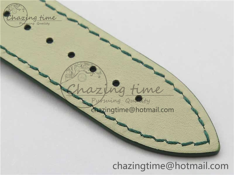 Master Square SS Ladies ZF 1:1 Best Edition White Colorful Roman Dial on Green Leather Strap Ronda Quartz
