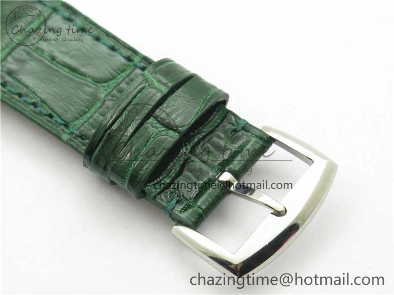 Master Square SS Ladies ZF 1:1 Best Edition White Colorful Roman Dial on Green Leather Strap Ronda Quartz
