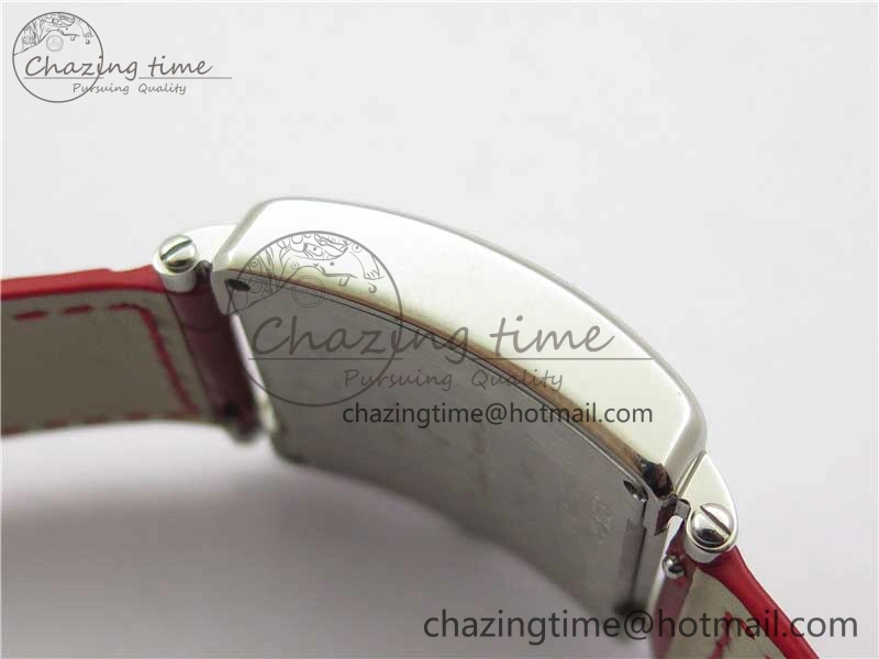 Master Square SS Ladies ZF 1:1 Best Edition White Colorful Roman Dial on Red Leather Strap Ronda Quartz