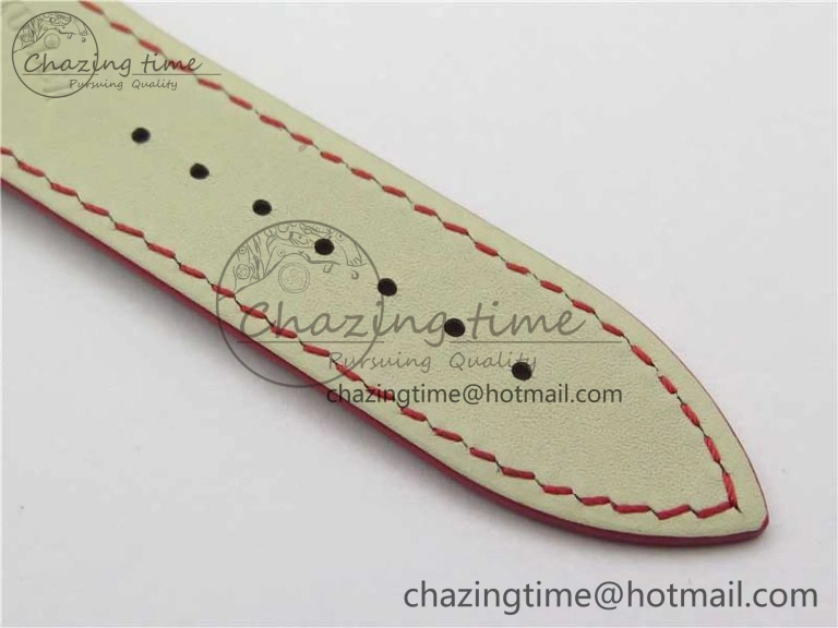 Master Square SS Ladies ZF 1:1 Best Edition White Colorful Roman Dial on Red Leather Strap Ronda Quartz
