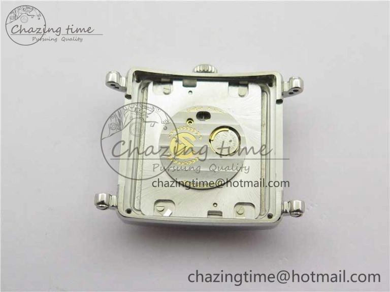 Master Square SS Ladies ZF 1:1 Best Edition White Colorful Roman Dial on Red Leather Strap Ronda Quartz