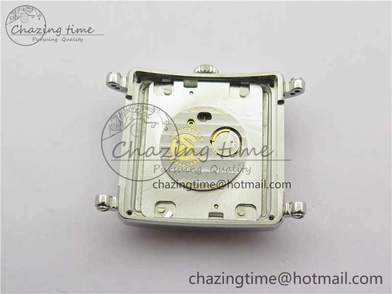 Master Square SS Ladies ZF 1:1 Best Edition White Colorful Roman Dial on Red Leather Strap Ronda Quartz
