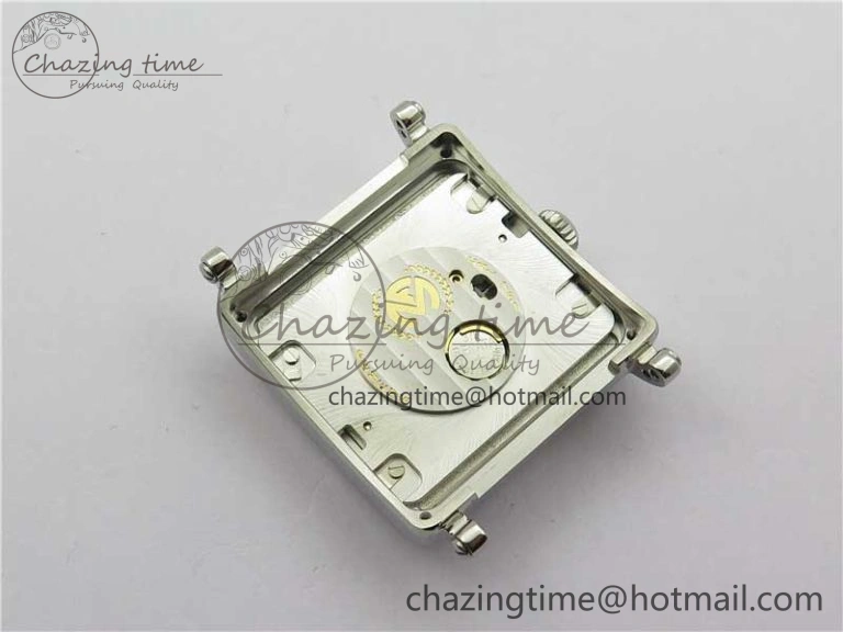 Master Square SS Ladies ZF 1:1 Best Edition White Colorful Roman Dial on Red Leather Strap Ronda Quartz