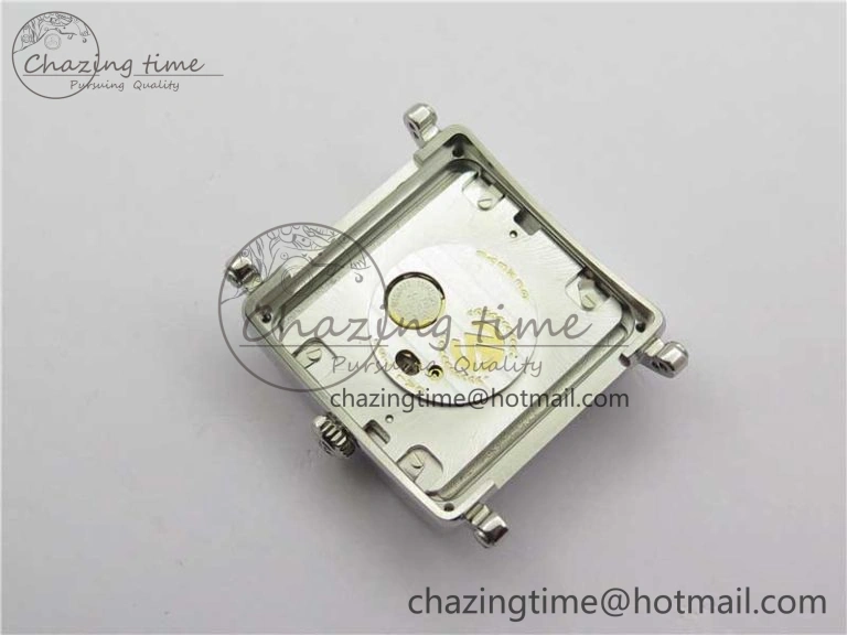 Master Square SS Ladies ZF 1:1 Best Edition White Colorful Roman Dial on Red Leather Strap Ronda Quartz