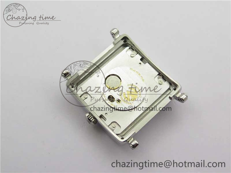 Master Square SS Ladies ZF 1:1 Best Edition White Colorful Roman Dial on Red Leather Strap Ronda Quartz