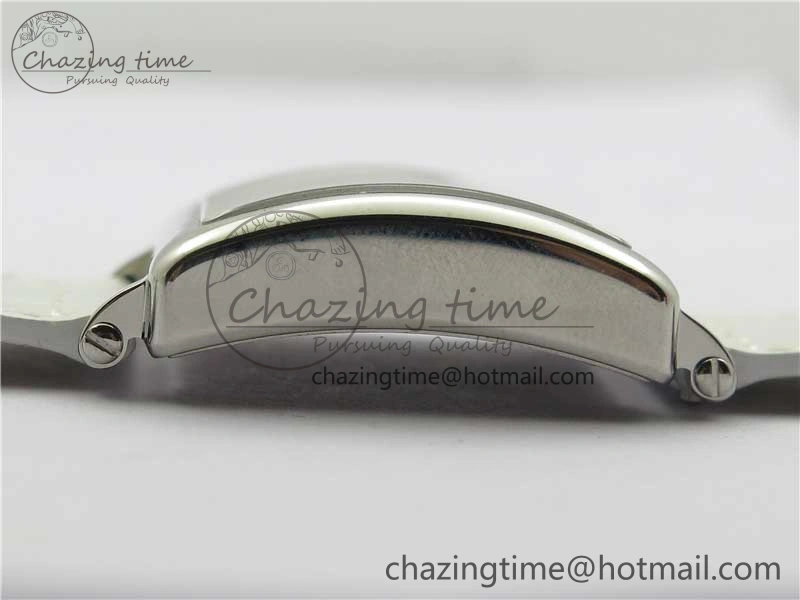 Master Square SS Ladies ZF 1:1 Best Edition White Colorful Roman Dial on White Leather Strap Ronda Quartz