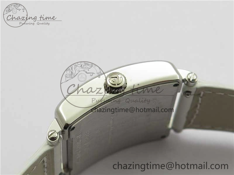 Master Square SS Ladies ZF 1:1 Best Edition White Colorful Roman Dial on White Leather Strap Ronda Quartz