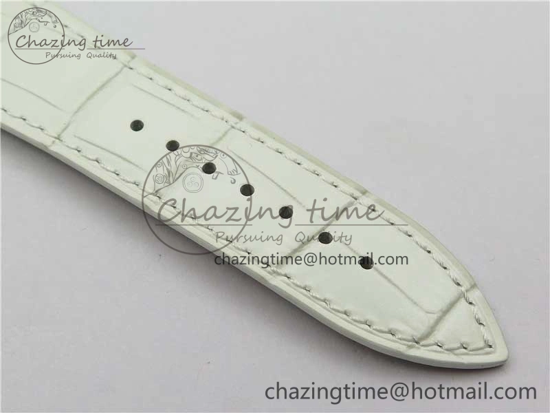 Master Square SS Ladies ZF 1:1 Best Edition White Colorful Roman Dial on White Leather Strap Ronda Quartz
