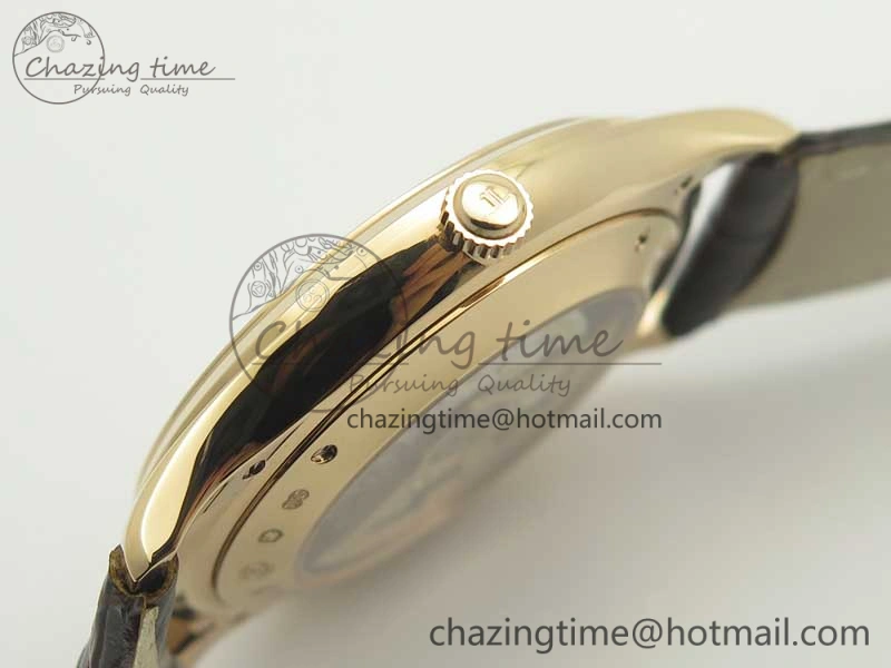 Master Ultra Thin Date 1282510 RG ZF 1:1 Best Edition Eggshell Beige Dial on Brown Leather Strap A899 1