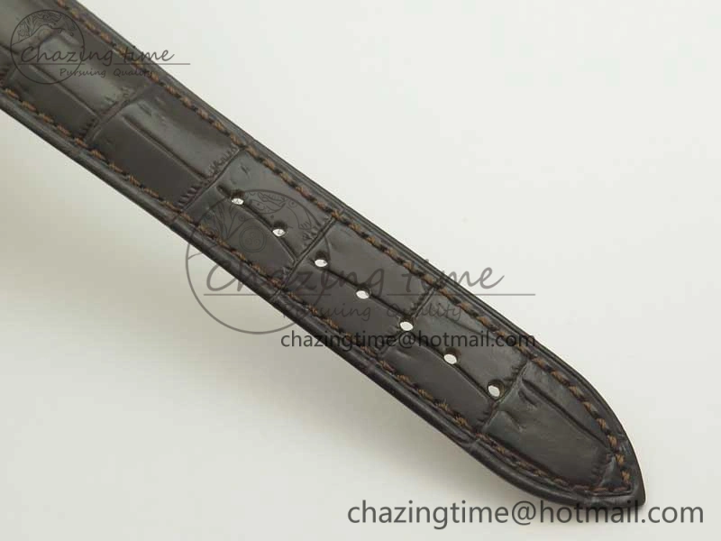 Master Ultra Thin Date 1282510 RG ZF 1:1 Best Edition Eggshell Beige Dial on Brown Leather Strap A899 1