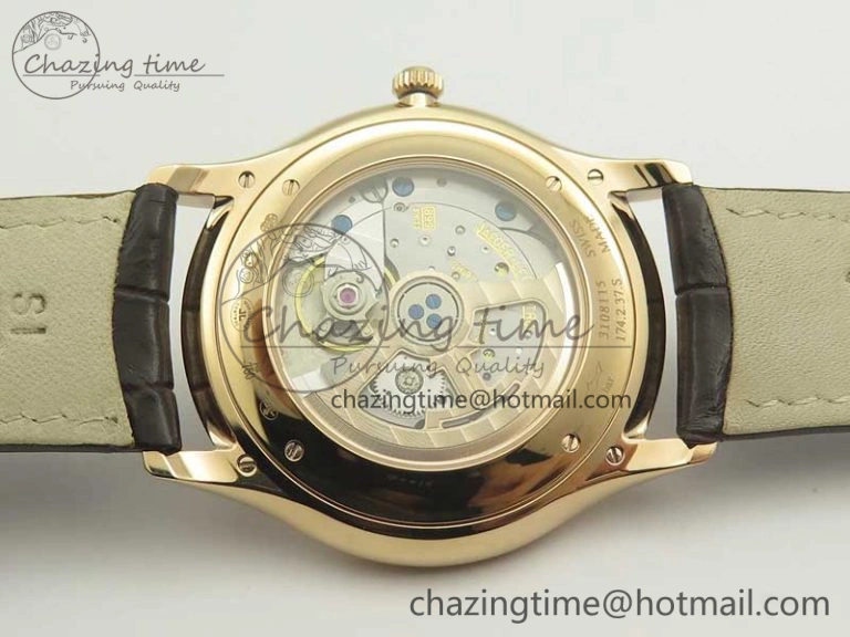 Master Ultra Thin Date 1282510 RG ZF 1:1 Best Edition Eggshell Beige Dial on Brown Leather Strap A899 1