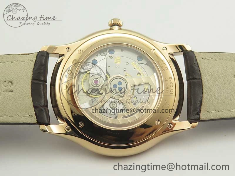 Master Ultra Thin Date 1282510 RG ZF 1:1 Best Edition Eggshell Beige Dial on Brown Leather Strap A899 1