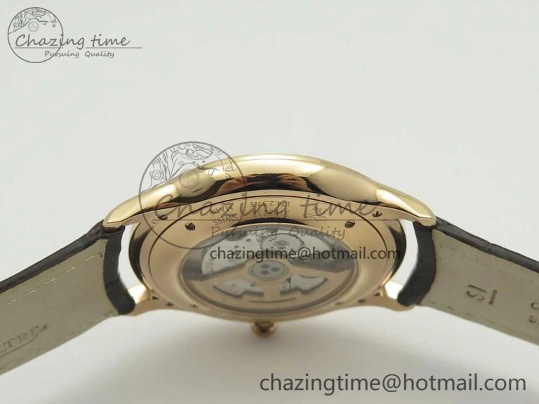 Master Ultra Thin Date 1288420 RG ZF 1:1 Best Edition Black Dial on Brown Leather Strap A899 1