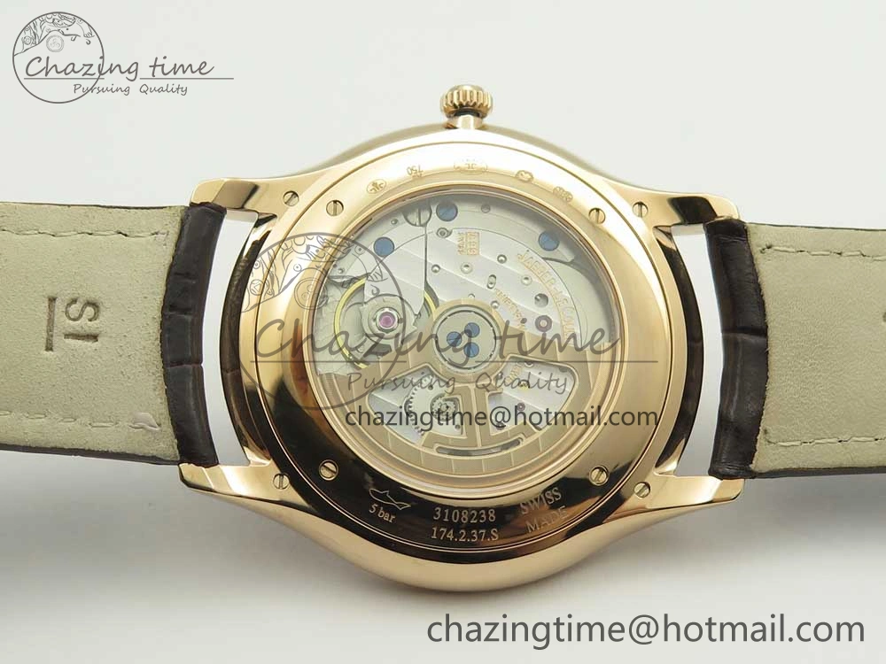 Master Ultra Thin Date 1288420 RG ZF 1:1 Best Edition Black Dial on Brown Leather Strap A899 1