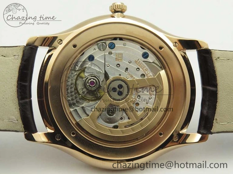 Master Ultra Thin Date 1288420 RG ZF 1:1 Best Edition Black Dial on Brown Leather Strap A899 1