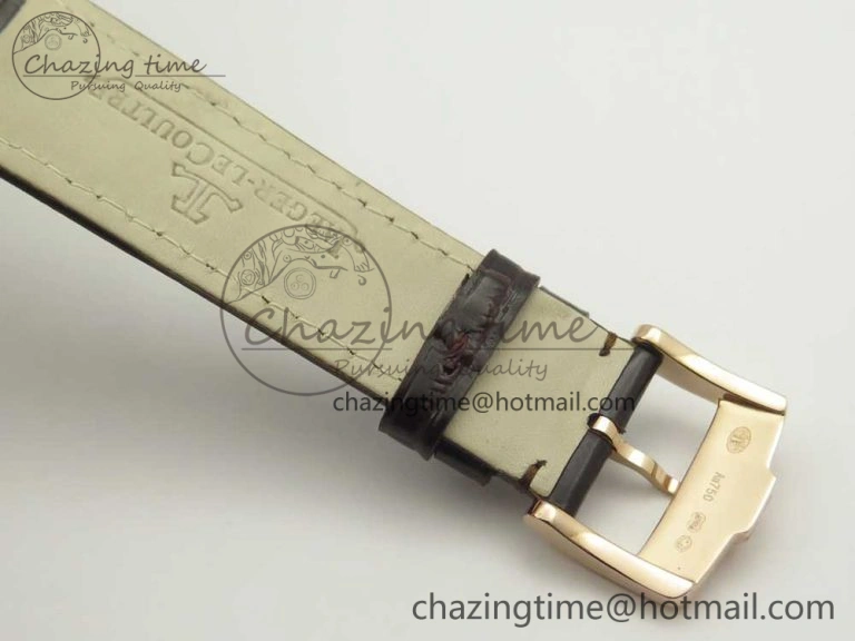 Master Ultra Thin Date 1288420 RG ZF 1:1 Best Edition Black Dial on Brown Leather Strap A899 1