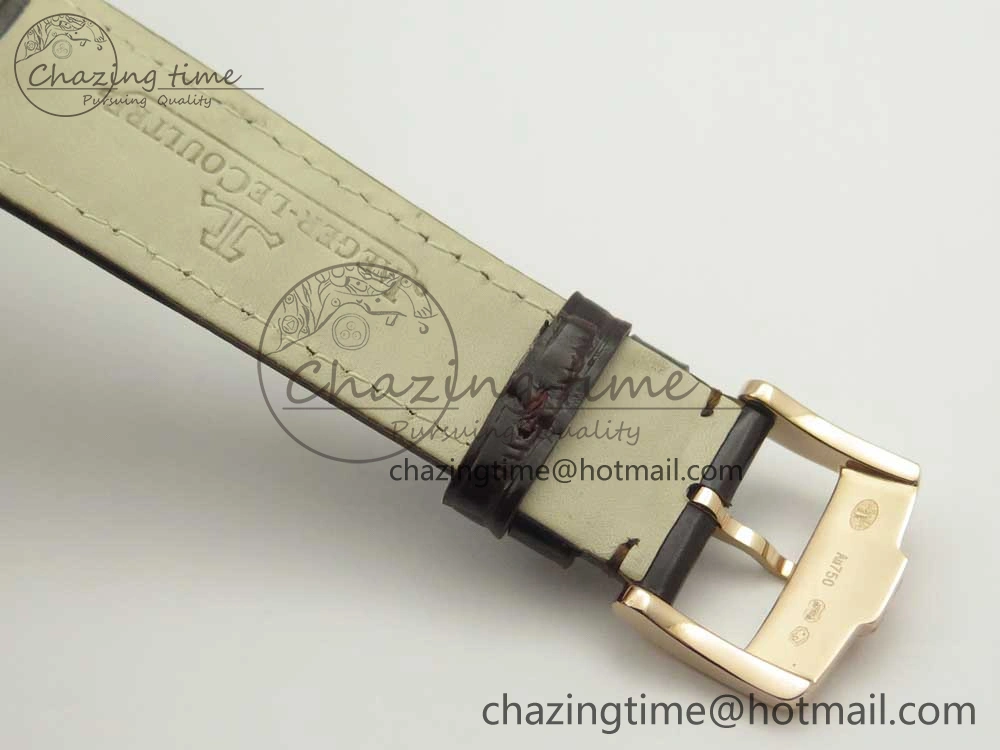 Master Ultra Thin Date 1288420 RG ZF 1:1 Best Edition Black Dial on Brown Leather Strap A899 1