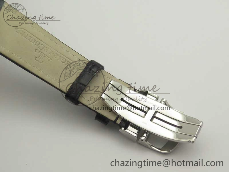 Master Ultra Thin Date 1288420 SS ZF 1:1 Best Edition Silver Dial on Black Leather Strap A899 1