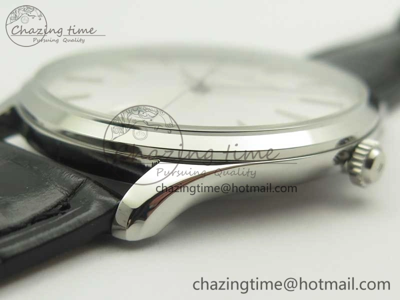 Master Ultra Thin Date 1288420 SS ZF 1:1 Best Edition Silver Dial on Black Leather Strap A899 1