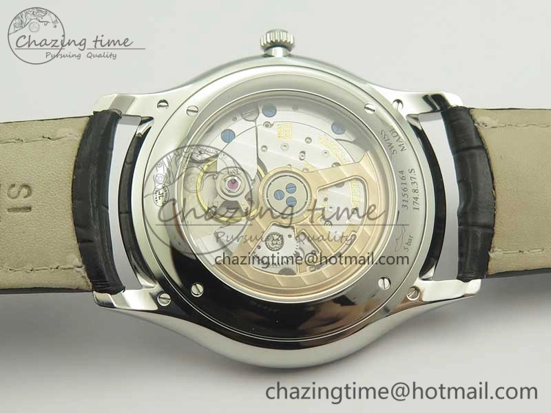 Master Ultra Thin Date 1288420 SS ZF 1:1 Best Edition Silver Dial on Black Leather Strap A899 1
