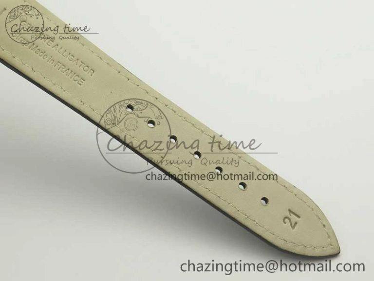 Master Ultra Thin Date 1288420 SS ZF 1:1 Best Edition Silver Dial on Black Leather Strap A899 1