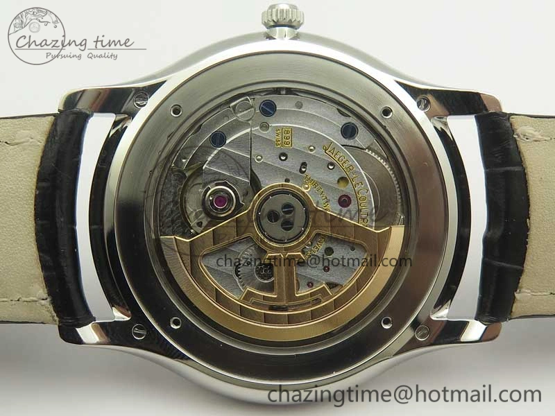 Master Ultra Thin Date 1288420 SS ZF 1:1 Best Edition Silver Dial on Black Leather Strap A899 1