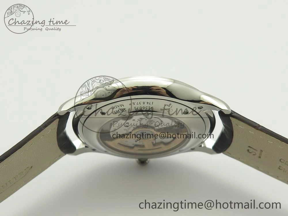 Master Ultra Thin Date 1288420 ZF 1:1 Best Edition Gold Dial on Brown Leather Strap A899 1