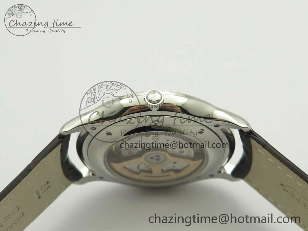 Master Ultra Thin Date 1288420 ZF 1:1 Best Edition Gold Dial on Brown Leather Strap A899 1