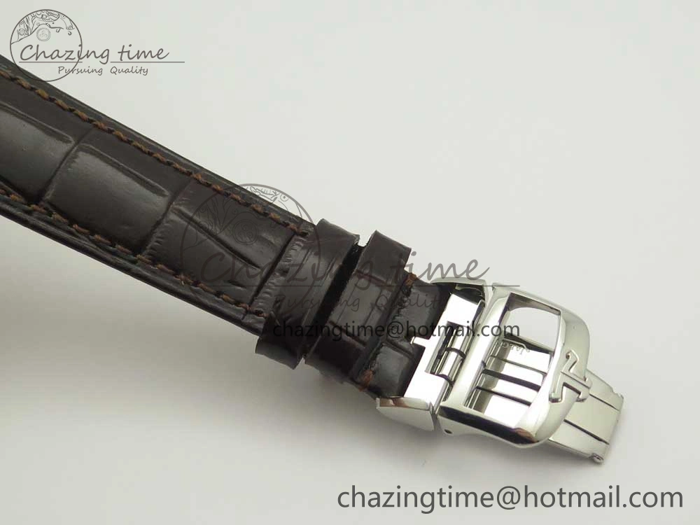 Master Ultra Thin Date 1288420 ZF 1:1 Best Edition Gold Dial on Brown Leather Strap A899 1