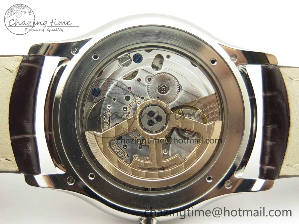 Master Ultra Thin Date 1288420 ZF 1:1 Best Edition Gold Dial on Brown Leather Strap A899 1