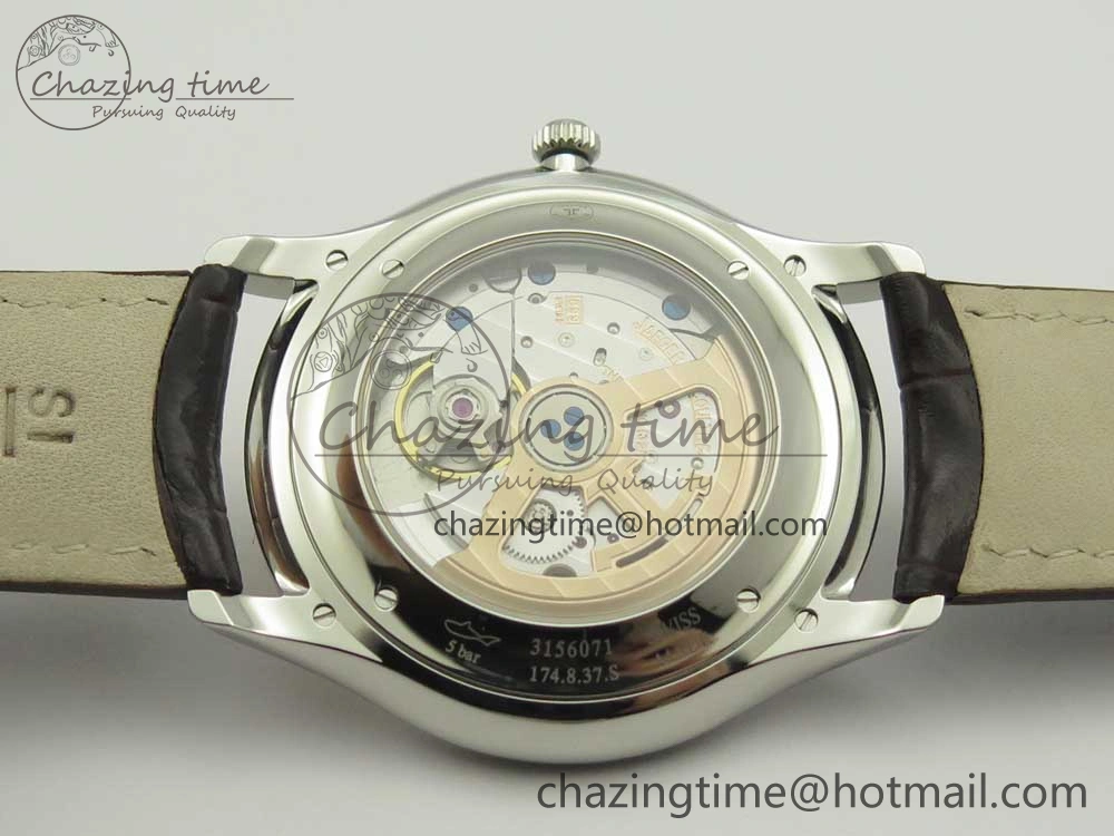 Master Ultra Thin Date 1288420 ZF 1:1 Best Edition Gold Dial on Brown Leather Strap A899 1