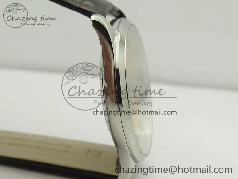 Master Ultra Thin Date 1288420 ZF 1:1 Best Edition Gold Dial on Brown Leather Strap A899 1