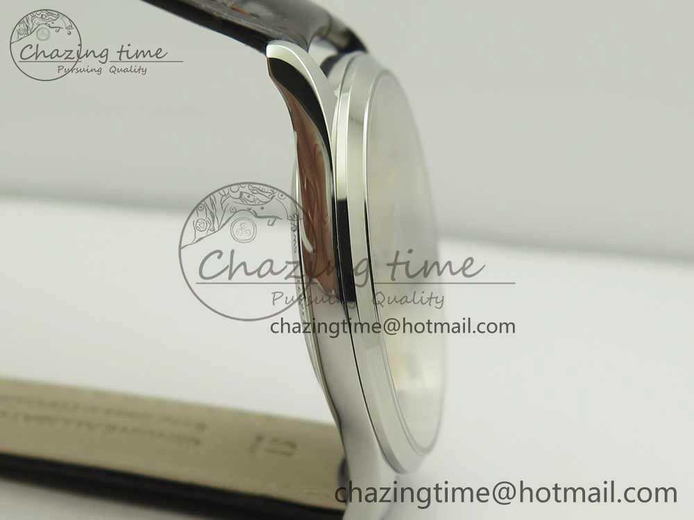 Master Ultra Thin Date 1288420 ZF 1:1 Best Edition Gold Dial on Brown Leather Strap A899 1