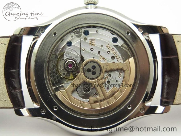 Master Ultra Thin Date 1288420 ZF 1:1 Best Edition Gold Dial on Brown Leather Strap A899 1