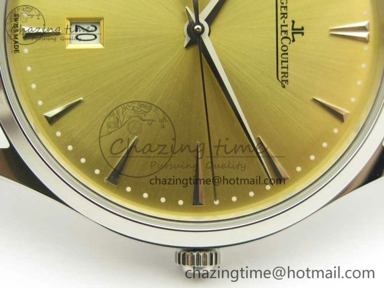 Master Ultra Thin Date 1288420 ZF 1:1 Best Edition Gold Dial on Brown Leather Strap A899 1