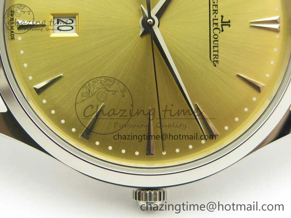 Master Ultra Thin Date 1288420 ZF 1:1 Best Edition Gold Dial on Brown Leather Strap A899 1