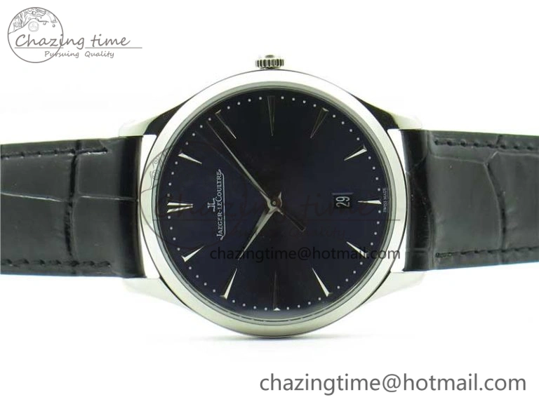 Master Ultra Thin Date FKF 1:1 Best Edition Blue Dial on Black Leather Strap A898